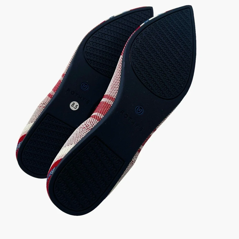 Rothy's‎ RARE The Point Varsity Stripe Red and Blue Women's Size 8.5 unicorn OG
